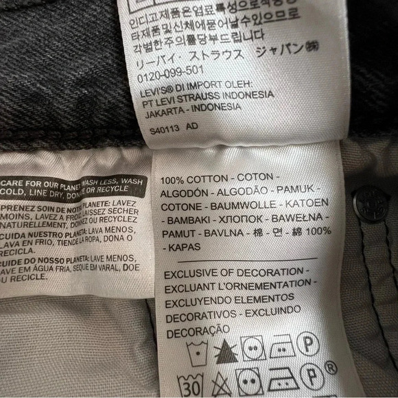 Levi's Premium 501 Cut Off  Denim Shorts 100% Cotton Button Fly Black Size 25 - Picture 11 of 12